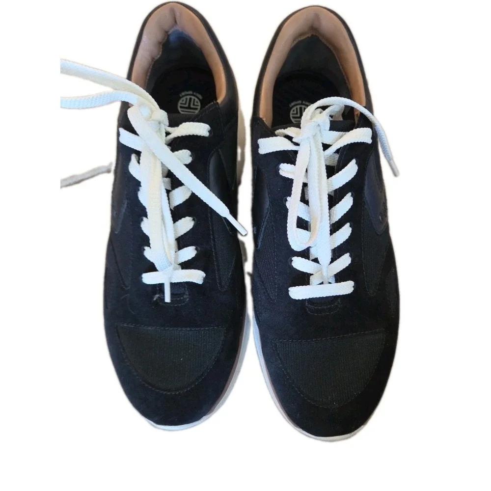 Tory Burch Sport bubble lace up Sneakers Black White Size 10.5